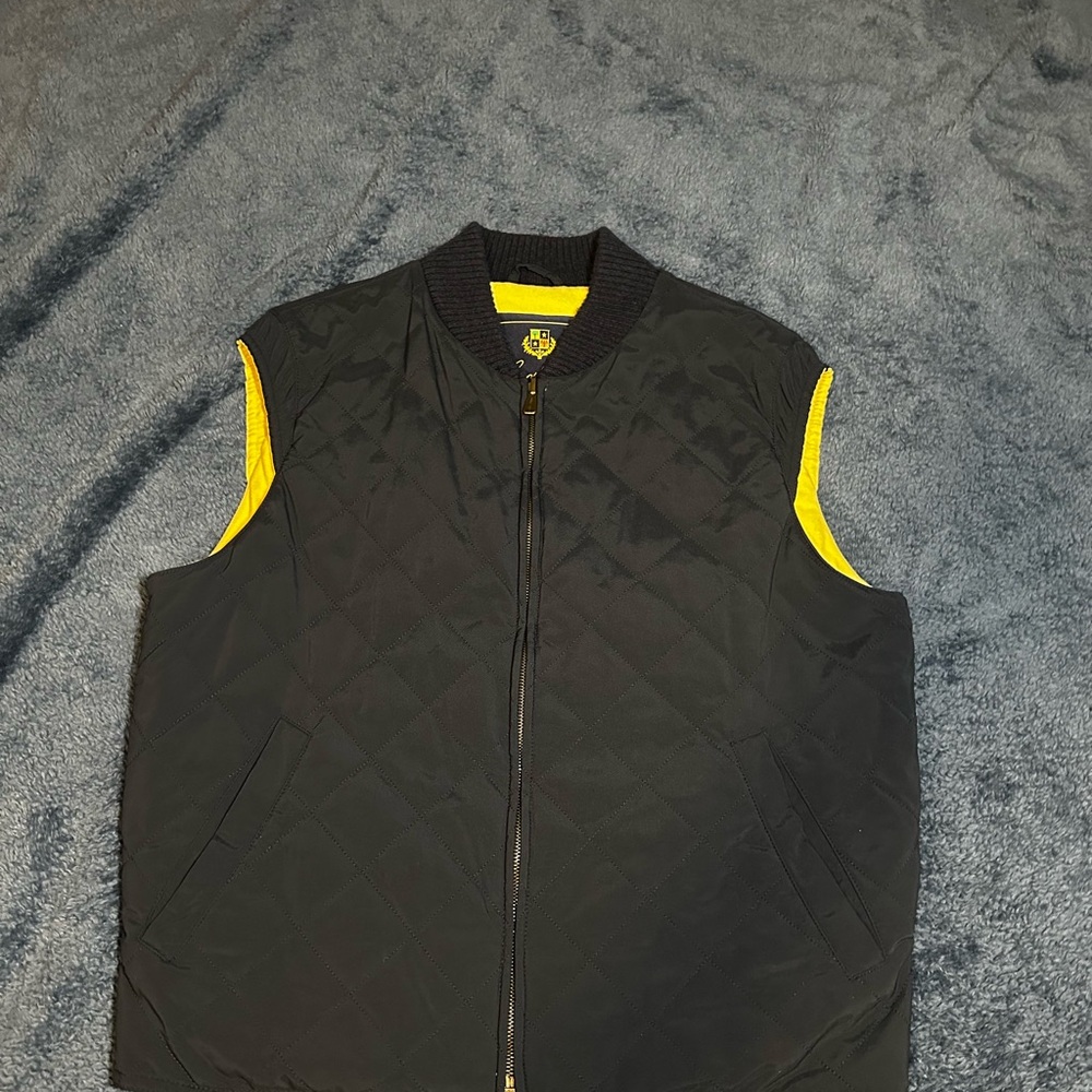 Loro Piana Navy and Yellow Quilted Vest - Picture 3 of 3